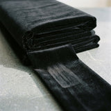 Cotton Polyester Velvet Fabric, 370 gsm, 160 cm — Black