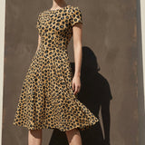 Black Leopard Crepe, Polyester