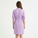 Polyester Stretch Linen-Look Fabric, 220 gsm, 165 cm — Purple