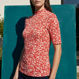 White Floral Jersey Knit, Viscose, 180 gsm