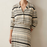 Black Horizontal-Stripe Jersey Knit, Polyester, 180 gsm, 160 cm, ref EF-253463