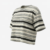 Black Horizontal-Stripe Jersey Knit, Polyester, 180 gsm, 160 cm, ref EF-253463