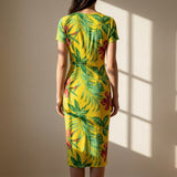 Green Leaves Crepe, Viscose