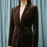 100% Polyester Velvet Fabric, 260 gsm, 185 cm — Brown