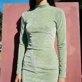 Light Green Marl Velvet