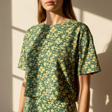 Yellow Flowers Jersey Knit, Polyester