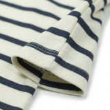 Navy Horizontal-Stripe Jersey Knit, Cotton-Modal, 200 gsm
