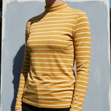 Mustard Stripe Jersey Knit, Poly-Viscose