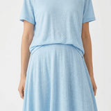 Light Blue Heathered-Marl Jersey Knit, Linen-Poly