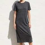 Dark Grey Marl Jersey Knit, Poly-Linen, 160 gsm