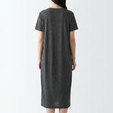 Dark Grey Marl Jersey Knit, Poly-Linen, 160 gsm