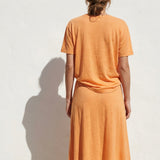 Orange Marl Jersey Knit, Poly-Linen