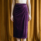 Cotton Polyester Stretch Velvet Fabric, 295 gsm — Purple, ref EF-253994
