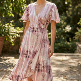 Pink Brushstroke French Terry, Viscose
