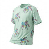 Green Unicorn Jersey Knit, Viscose