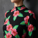 Pink Floral Jersey Knit, Viscose, 190 gsm