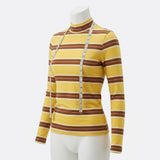 Yellow Horizontal-Stripe Jersey Knit, Poly-Viscose, 150 gsm