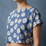 White Flowers Jersey Knit, Viscose, 155 gsm