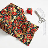 Red Floral Jersey Knit, Cotton-Modal