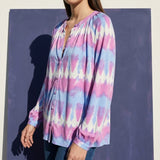 Pink Tie-Dye Jersey Knit, Cotton-Modal