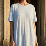 Light Blue Marl Jersey Knit, Linen-Poly
