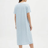 Light Blue Marl Jersey Knit, Linen-Poly