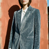 Grey Marl Velvet, Polyester, 270 gsm, 175 cm