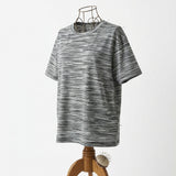 Black Horizontal-Stripe Jersey Knit, Polyester, 185 gsm