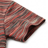 Red Horizontal-Stripe Jersey Knit, Polyester, 160 gsm