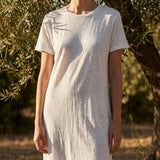 Light Grey Marl Jersey Knit, Linen, 143 gsm