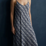 Jacquard 100% Polyester Pointelle Knit Fabric, 370 gsm, 150 cm — Navy