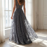 Charcoal Floral Lace, Polyester