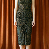 Gold Horizontal-Dash Velvet, Polyester