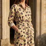 Tan Leopard Linen-Look