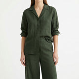 Linen-Look Fabric, 270 gsm, 155 cm — Green