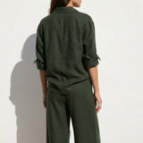 Linen-Look Fabric, 270 gsm, 155 cm — Green