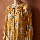Yellow Floral Jersey Knit, Viscose, 170 gsm