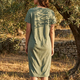Green Marl Ponte Knit, Poly-Linen