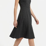 Dark Grey Marl Ponte Knit, Viscose-Nylon, 240 gsm
