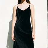 Polyester Cotton Stretch Velvet Fabric, 280 gsm, 165 cm — Black, ref EF-257590