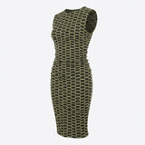 Jacquard Polyester Stretch Interlock Knit Fabric, 294 gsm, 160 cm — Khaki