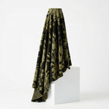 Olive Abstract Interlock Knit, Poly-Viscose