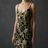 Black Floral Interlock Knit, Poly-Viscose