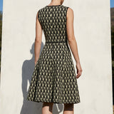Black Zigzag Interlock Knit, Poly-Viscose