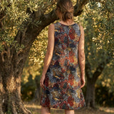 Black Abstract-Animal Print Linen-Look, Polyester