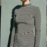 Black Horizontal-Stripe Velvet, Polyester, 260 gsm
