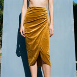 Polyester Stretch Velvet Fabric, 340 gsm, 185 cm — Khaki