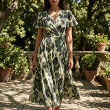 Cream Camo Crepe, Polyester