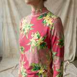 Yellow Flowers Jersey Knit, Viscose