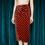 Orange Stripes Velvet, Polyester